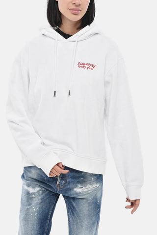 Kapuzensweatshirt LOVES YOU Mit Stickerei