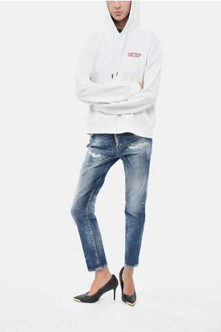 Kapuzensweatshirt LOVES YOU Mit Stickerei