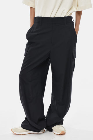 High-Waist Wool Cargo Pants