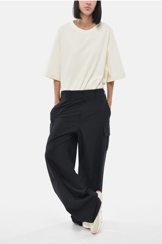 High-Waist Wool Cargo Pants