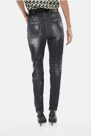 High-Waist Jeans TWIGGY With Distressed Effect 14 cm