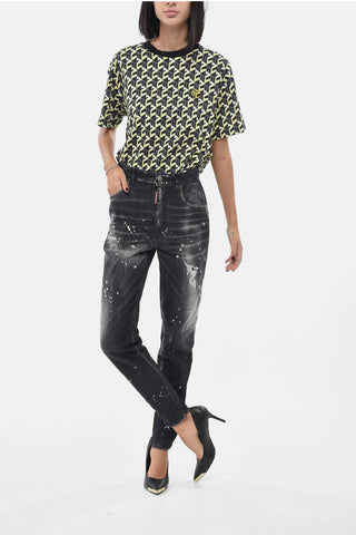 High-Waist Jeans TWIGGY With Distressed Effect 14 cm
