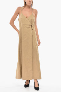 Baumwoll-Wickelkleid Mit Schleife Vorne
