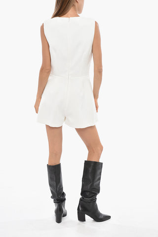 Romper Suit a Tinta Unita con Splille Decorative a Forma di Fiore