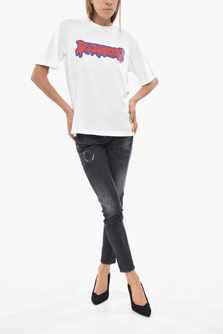 T-shirt A Maniche Corte Con Stampa Logo Liquid