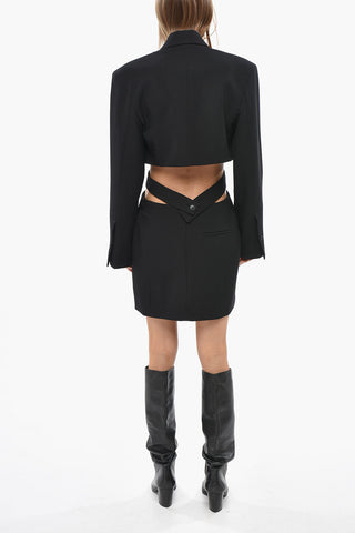 Virgin Wool Blazer Dress BARI with Open Back