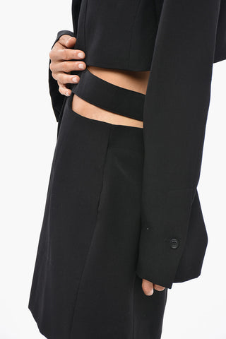 Virgin Wool Blazer Dress BARI with Open Back