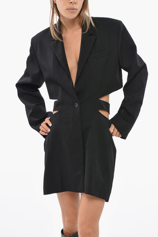 Virgin Wool Blazer Dress BARI with Open Back