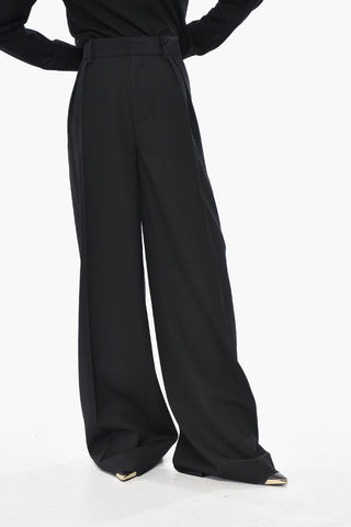 Pantaloni A Vita Alta In Lana