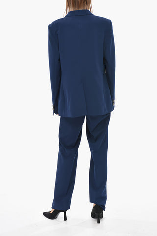 Double-Breasted Dress PARIGI in Solid Color with Peak Lapel and Gold-Effect Buttons