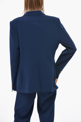 Double-Breasted Dress PARIGI in Solid Color with Peak Lapel and Gold-Effect Buttons