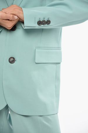 Solid-Color Dress With Classic Lapel And Patterned Lining