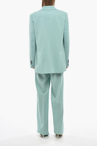 Solid-Color Dress With Classic Lapel And Patterned Lining