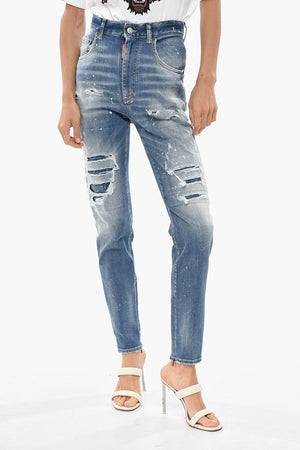 High-Waist-Jeans TWIGGY aus Stretch-Denim mit 11 cm Reißverschluss am Knöchel