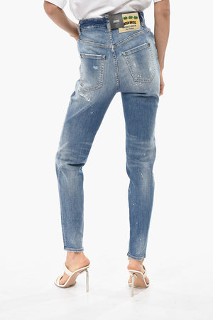 High-Waist-Jeans TWIGGY aus Stretch-Denim mit 11 cm Reißverschluss am Knöchel