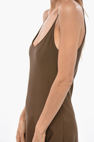 Maxi Vestito Svasato con Parte sul Fondo Trasparente
