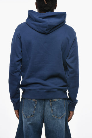 JEANS COUTURE Brushed Cotton Hoodie with Flocked Detail