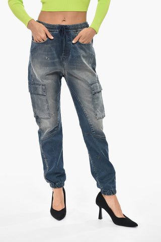 ESSENTIALS Jogg Jeans Cargo 2051 D-URSY Vintage Effect With Elastic Waist 12cm