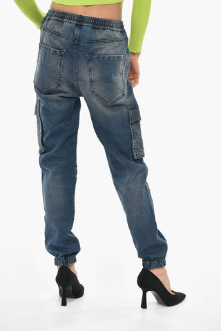 ESSENTIALS Jogg Jeans Cargo 2051 D-URSY Vintage Effect With Elastic Waist 12cm