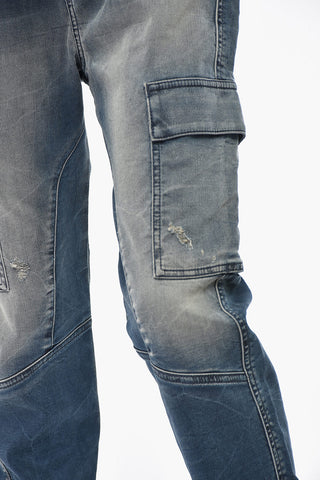 ESSENTIALS Jogg Jeans Cargo 2051 D-URSY Vintage Effect With Elastic Waist 12cm