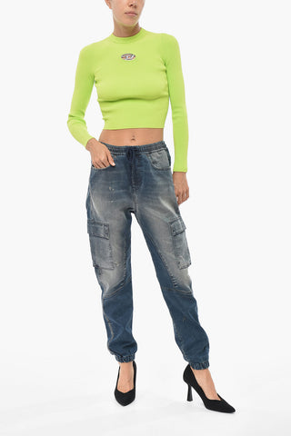 ESSENTIALS Jogg Jeans Cargo 2051 D-URSY Vintage Effect With Elastic Waist 12cm
