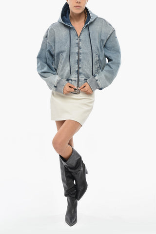 경량 데님 크롭 재킷 DE-GIRI 후드