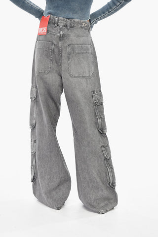 Loose-Fit Low-Rise Cargo Jeans D-SIRE 32cm Waist L.32