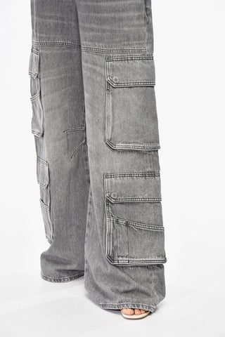 Loose-Fit Low-Rise Cargo Jeans D-SIRE 32cm Waist L.32