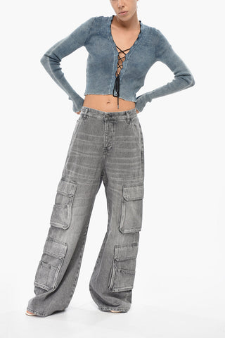 Loose-Fit Low-Rise Cargo Jeans D-SIRE 32cm Waist L.32