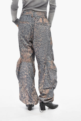 Cargo Pants P-ARNE-FEM-P1 Patterned and Wide Leg
