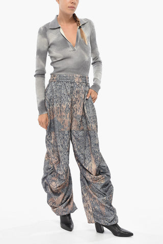 Cargo Pants P-ARNE-FEM-P1 Patterned and Wide Leg