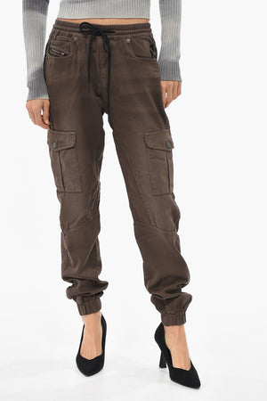 Cotton-Blend Cargo Trousers D-URSY-NE With Elastic Waist