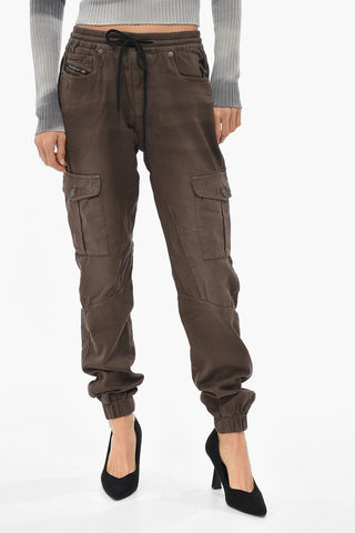 Cotton-Blend Cargo Trousers D-URSY-NE With Elastic Waist