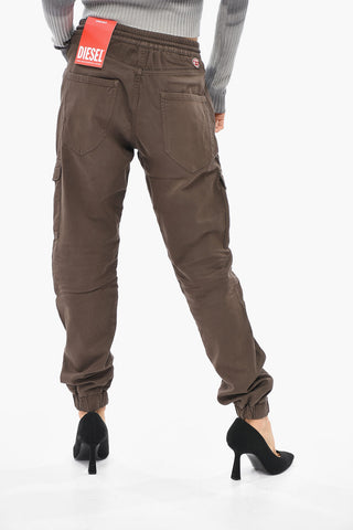 Cotton-Blend Cargo Trousers D-URSY-NE With Elastic Waist
