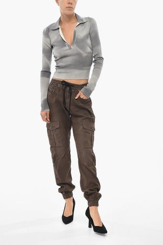 Cotton-Blend Cargo Trousers D-URSY-NE With Elastic Waist