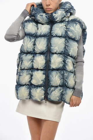 Puffer Jacket W-THYS Sleeveless Bleached Effect