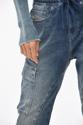 Coated-Denim Cargo Jogg Jeans 2051 D-URSY With 13cm Elastic Waistband