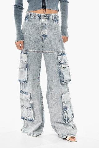 Cargo Jeans Loose Fit D-SIRE Stonewashed Low Waist 32cm L.32