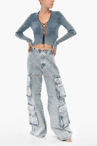 Cargo Jeans Loose Fit D-SIRE Stonewashed Low Waist 32cm L.32
