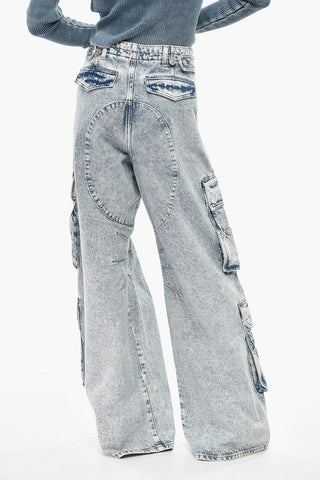 Cargo Jeans Loose Fit D-SIRE Stonewashed Low Waist 32cm L.32