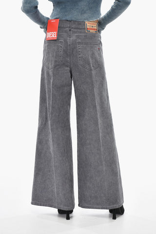 Ribbed Velour Flare Fit Trousers 1978 D-AKEMI Wide Leg