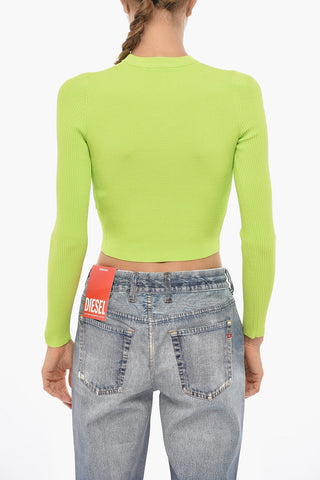 Cropped-Fit Crewneck Sweater M-VALARY With Oval-D Detail
