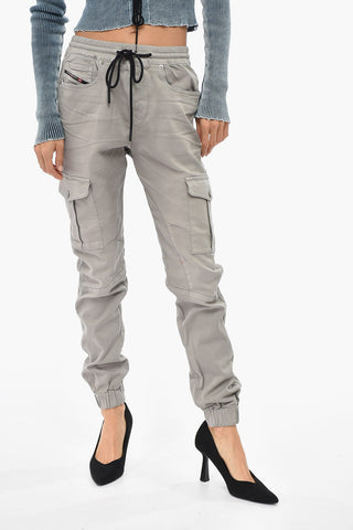 Cotton-Blend Cargo Pants D-URSY-NE with Elasticated Waist