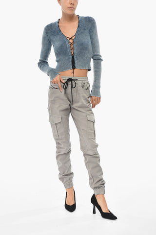 Cotton-Blend Cargo Pants D-URSY-NE with Elasticated Waist