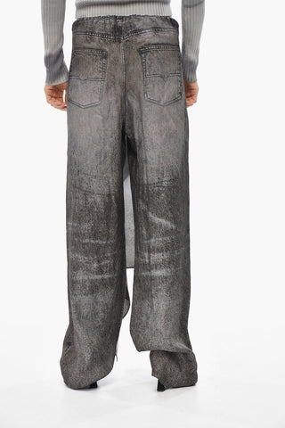 Wide-Leg Palazzo Pants P-ALOMA With Trompe-l'œil Print And Asymmetric Side Details