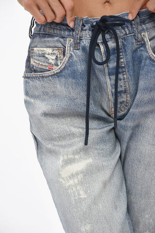 Mixed Cotton Denim-Effect Jogg Jeans 2034 D-KRAILEY-B 14cm