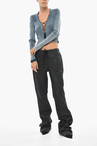 Coated Cotton Jogg Jeans 2069 D-EBBEY With 23cm Elastic Waistband