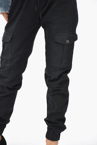 Cotton Cargo Trousers D-URSY-NE With Elastic Waist