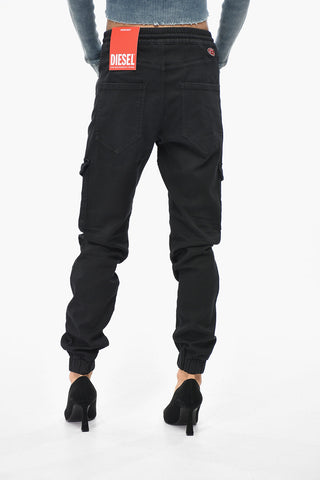 Cotton Cargo Trousers D-URSY-NE With Elastic Waist