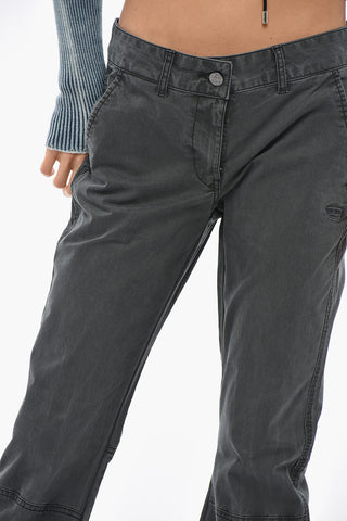 Cargo Trousers P-OWER Boot Cut with Logo Button